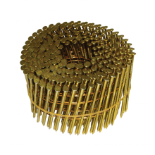 0.099" x 2 1/4" screw shank coil nails for coil nailer gun 7/8 in. Collated Nails Golden Zinc Coil Roofing Nails